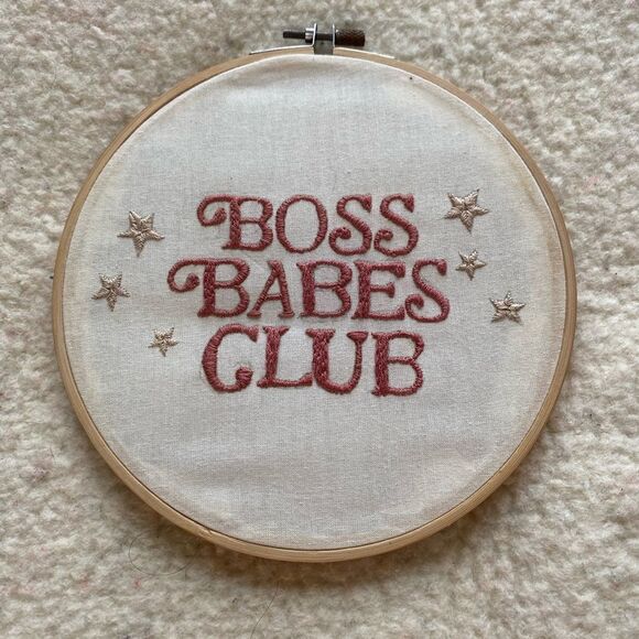 Boss Babes Club Embroidered Sign - Picture 1 of 4